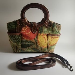 Fossil handbag with leather crossbody strap